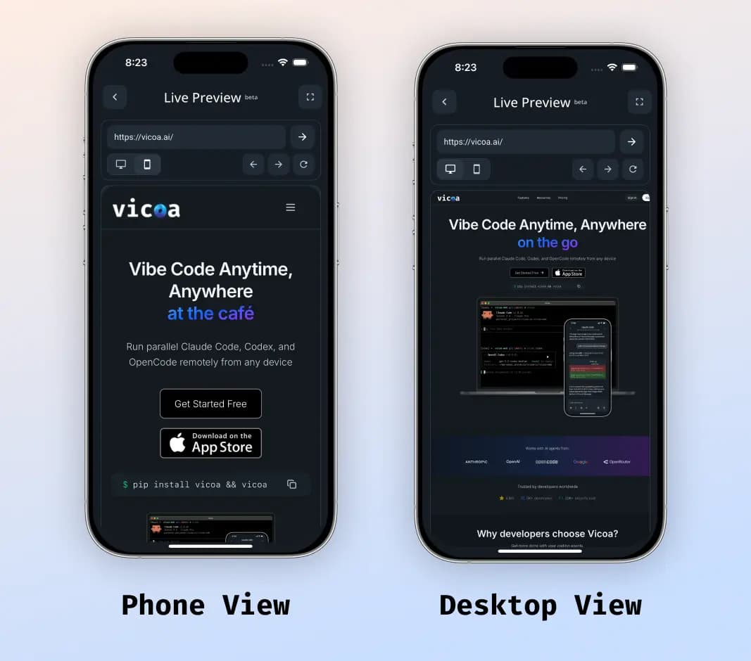 Live Preview views